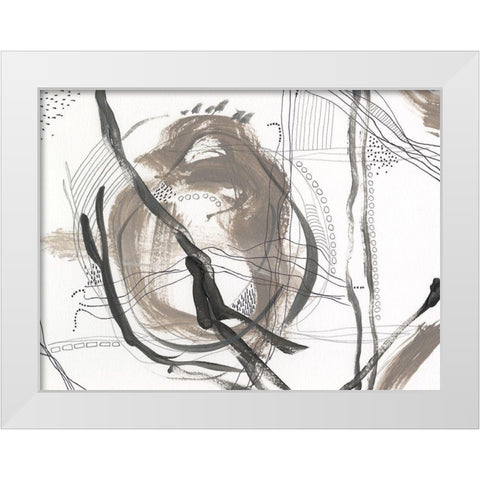 Neutral Motion III White Modern Wood Framed Art Print by Moore, Regina