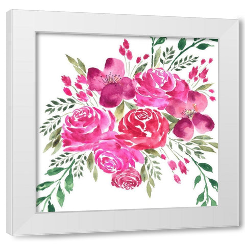 Dreaming of Flowers I White Modern Wood Framed Art Print by Moore, Regina