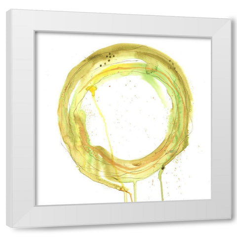 Soothing Ring I White Modern Wood Framed Art Print by Moore, Regina