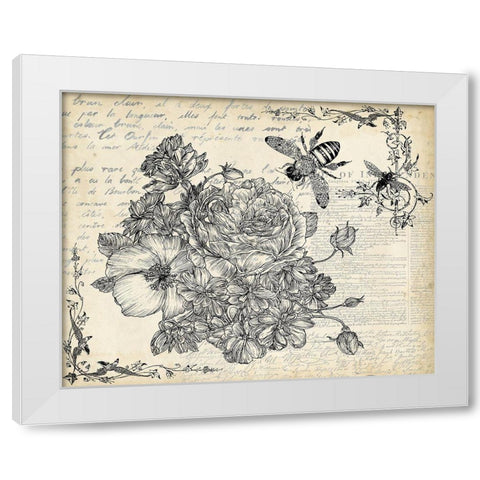 Ink Flowers II White Modern Wood Framed Art Print by Wang, Melissa