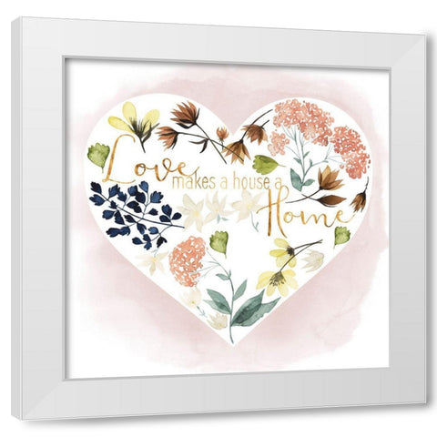 Love in Flowers I White Modern Wood Framed Art Print by Popp, Grace