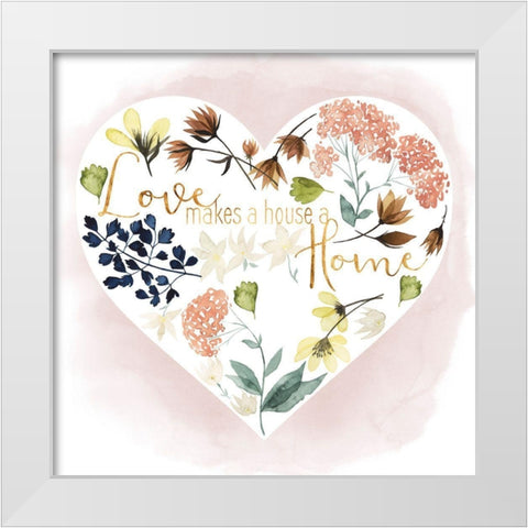 Love in Flowers I White Modern Wood Framed Art Print by Popp, Grace