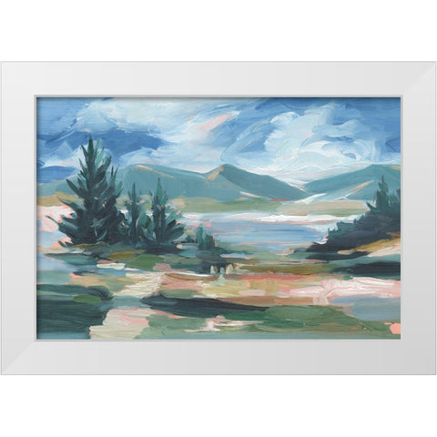 Pastel Lake View I White Modern Wood Framed Art Print by Harper, Ethan