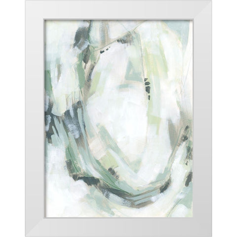 Verdigris Cascade I White Modern Wood Framed Art Print by Vess, June Erica