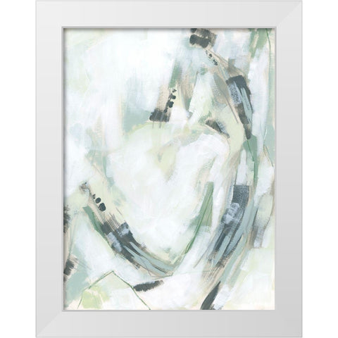 Verdigris Cascade II White Modern Wood Framed Art Print by Vess, June Erica