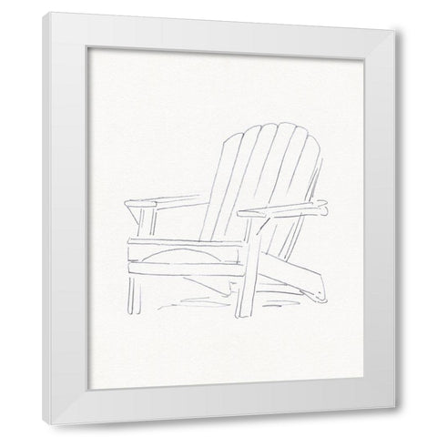 Adirondack Chair Sketch II White Modern Wood Framed Art Print by Green, Jacob