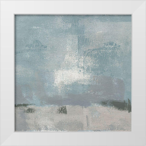 Gris Abstrait II White Modern Wood Framed Art Print by Green, Jacob
