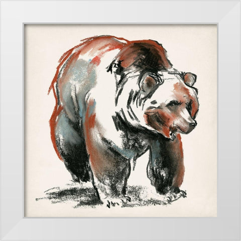 Brown Bear Gestures I White Modern Wood Framed Art Print by Parker, Jennifer Paxton