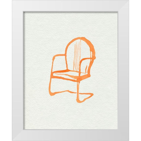 Beach Chairs III White Modern Wood Framed Art Print by Parker, Jennifer Paxton