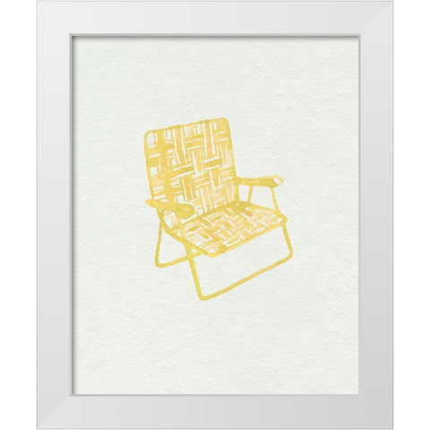 Beach Chairs IV White Modern Wood Framed Art Print by Parker, Jennifer Paxton