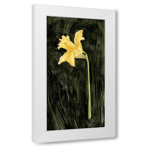 Dark Daffodils I White Modern Wood Framed Art Print by Caroline, Emma