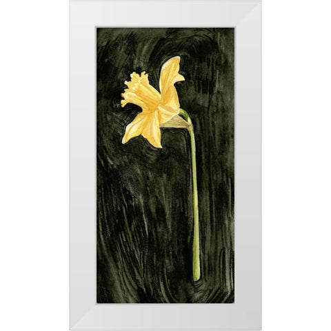 Dark Daffodils I White Modern Wood Framed Art Print by Caroline, Emma