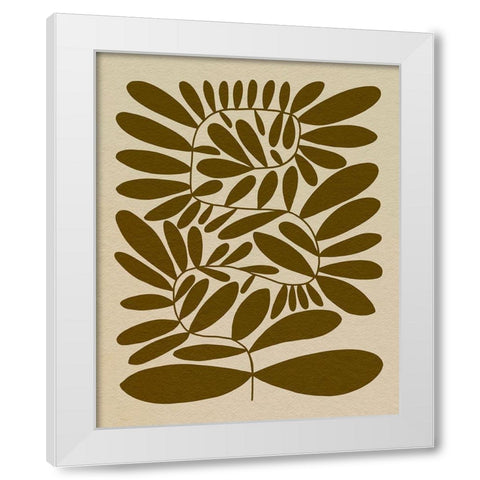 70s Sprig I White Modern Wood Framed Art Print by Caroline, Emma