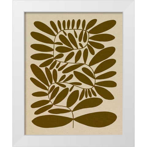 70s Sprig I White Modern Wood Framed Art Print by Caroline, Emma