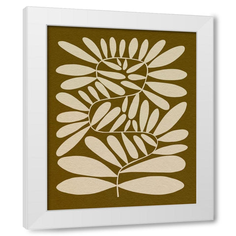 70s Sprig II White Modern Wood Framed Art Print by Caroline, Emma