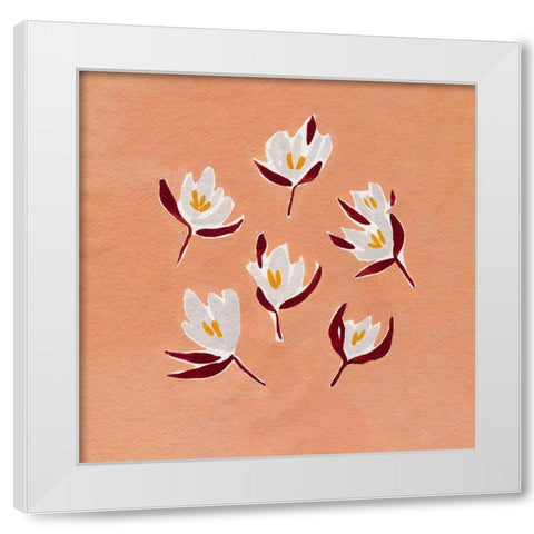 Ditsy Blooms II White Modern Wood Framed Art Print by Caroline, Emma