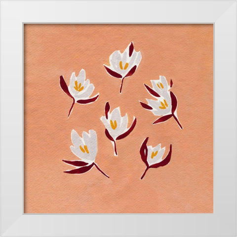 Ditsy Blooms II White Modern Wood Framed Art Print by Caroline, Emma
