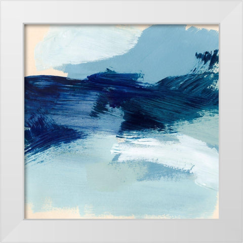 Coastal Brushstrokes I White Modern Wood Framed Art Print by Barnes, Victoria