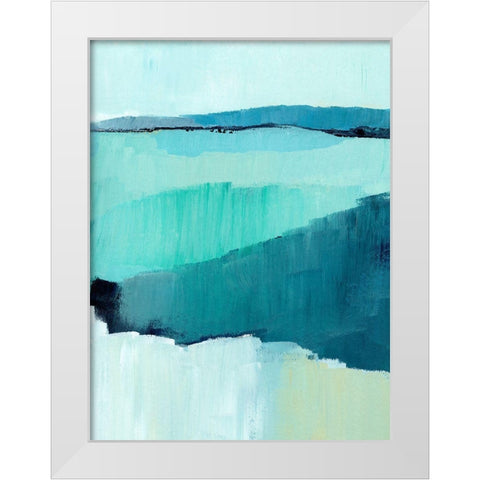 Cyan Reflections II White Modern Wood Framed Art Print by Warren, Annie