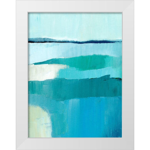 Cyan Reflections IV White Modern Wood Framed Art Print by Warren, Annie