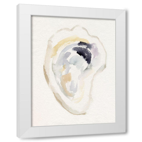 Oyster Shell Watercolor I White Modern Wood Framed Art Print by Barnes, Victoria