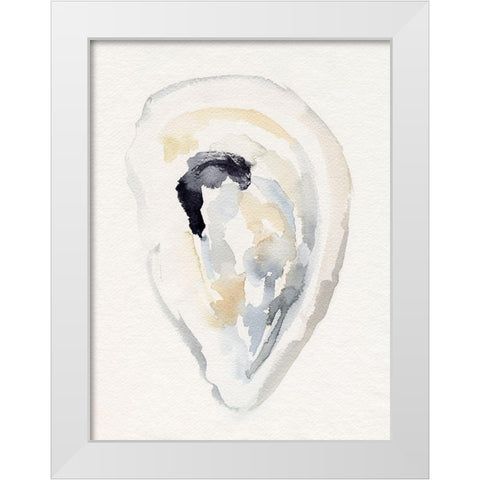 Oyster Shell Watercolor II White Modern Wood Framed Art Print by Barnes, Victoria