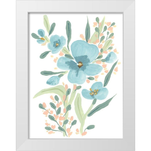 Naive Garden Posey I White Modern Wood Framed Art Print by Vess, June Erica
