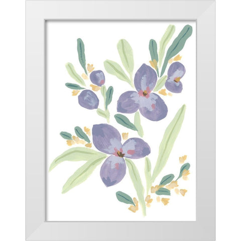 Naive Garden Posey II White Modern Wood Framed Art Print by Vess, June Erica