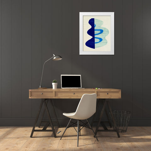Squiggle Vase IV White Modern Wood Framed Art Print by Caroline, Emma