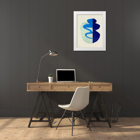 Squiggle Vase V White Modern Wood Framed Art Print by Caroline, Emma