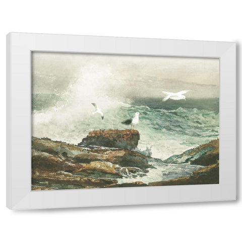 Green Ocean I White Modern Wood Framed Art Print by Hunziker, Steve