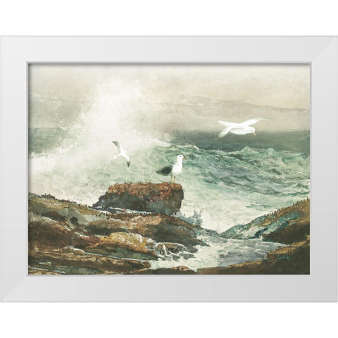 Green Ocean I White Modern Wood Framed Art Print by Hunziker, Steve