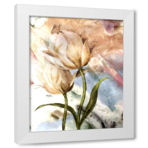 Pastel Fleur I White Modern Wood Framed Art Print by Smith, Karen