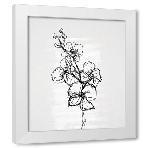 Flourish Sketches I White Modern Wood Framed Art Print by Smith, Karen
