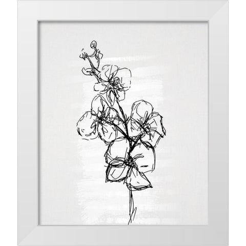 Flourish Sketches I White Modern Wood Framed Art Print by Smith, Karen