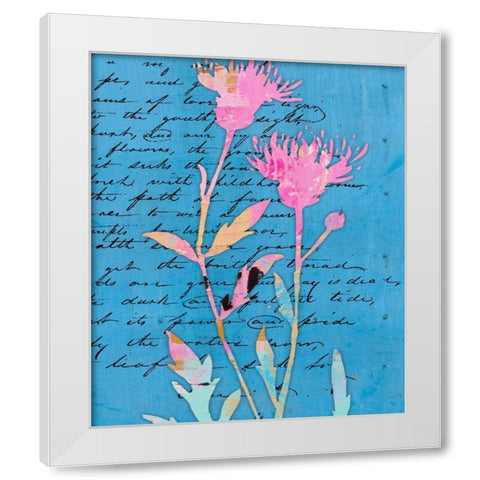 Thistle Notes I White Modern Wood Framed Art Print by Smith, Karen