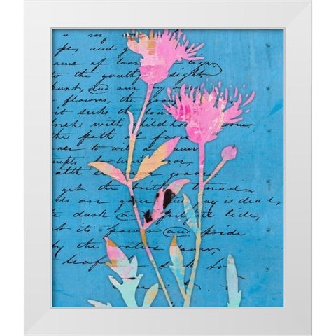 Thistle Notes I White Modern Wood Framed Art Print by Smith, Karen