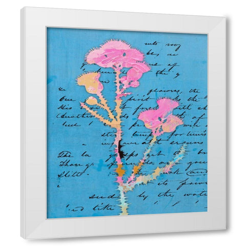 Thistle Notes II White Modern Wood Framed Art Print by Smith, Karen