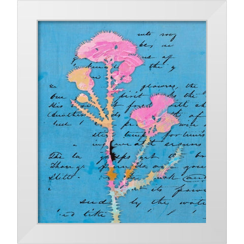 Thistle Notes II White Modern Wood Framed Art Print by Smith, Karen