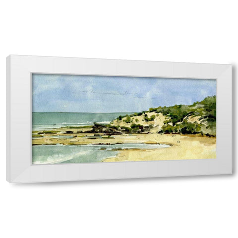 Coastal Sketch II White Modern Wood Framed Art Print by Caroline, Emma