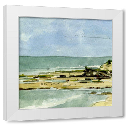 Coastal Sketch V White Modern Wood Framed Art Print by Caroline, Emma