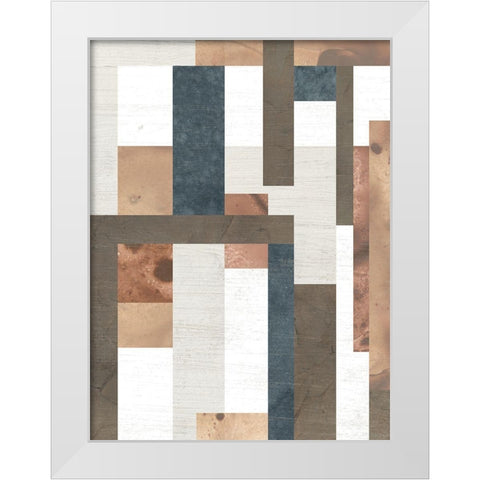 Earthen Interlock II White Modern Wood Framed Art Print by Vess, June Erica