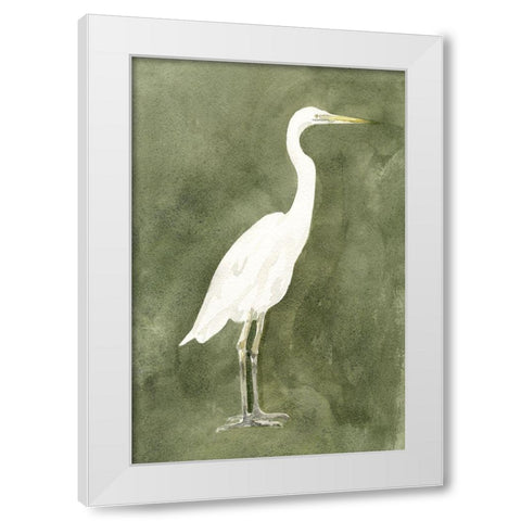 Emerald Heron III White Modern Wood Framed Art Print by Caroline, Emma