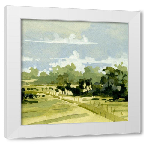 Green Gardens II White Modern Wood Framed Art Print by Caroline, Emma