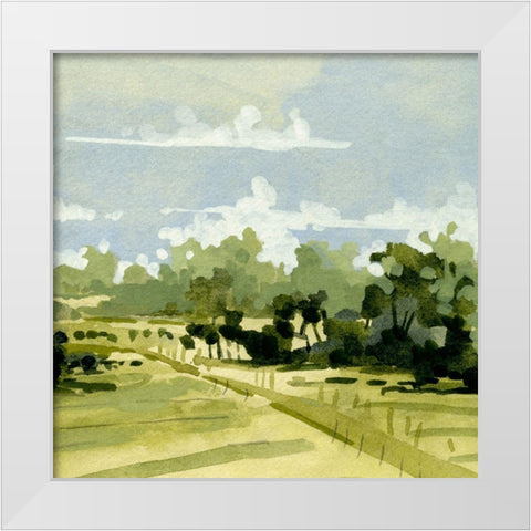 Green Gardens II White Modern Wood Framed Art Print by Caroline, Emma
