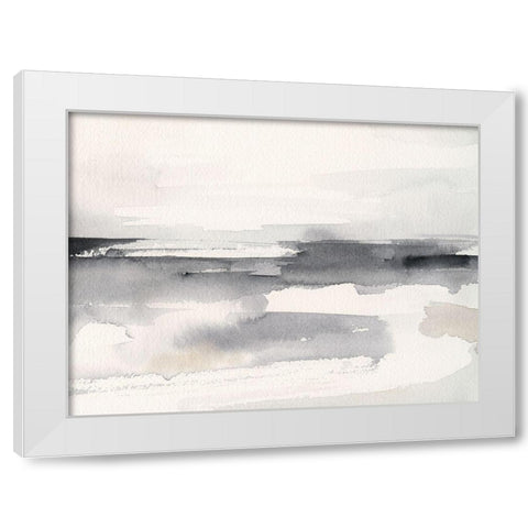 Distant Neutrals I White Modern Wood Framed Art Print by Barnes, Victoria