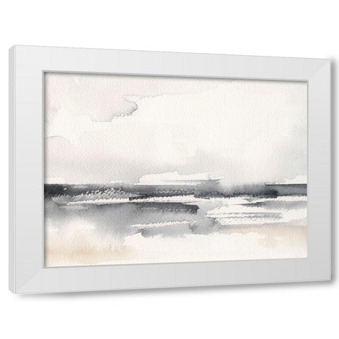 Distant Neutrals II White Modern Wood Framed Art Print by Barnes, Victoria