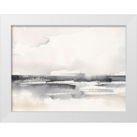 Distant Neutrals II White Modern Wood Framed Art Print by Barnes, Victoria