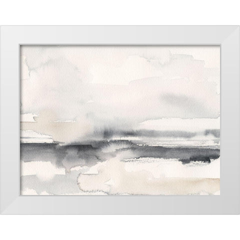 Distant Neutrals IV White Modern Wood Framed Art Print by Barnes, Victoria