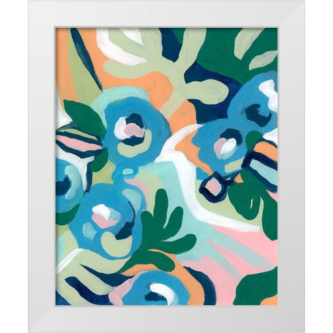 Bright Floral Dance I White Modern Wood Framed Art Print by Vess, June Erica